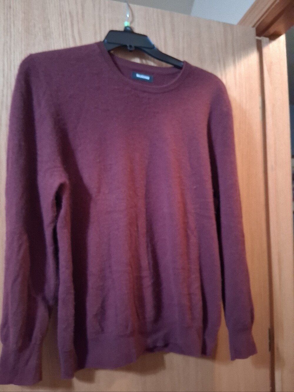 NAADAM 100% Cashmere crewneck Sweater rich burgundy, XL long Sleeve Lightweight